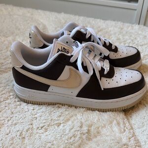 Nike Air Force 1 Brown and White with Cream Accents
